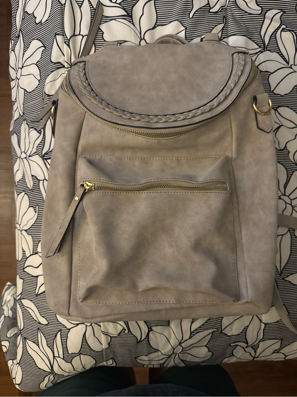 Classic Taupe Women’s Convertible Backpack Purse